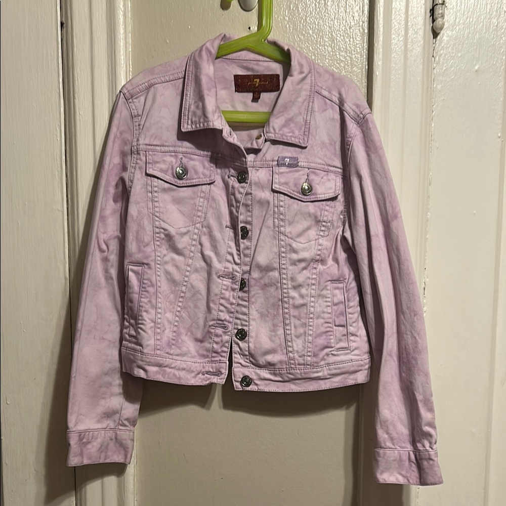 7 For All Mankind Purple Jean Jacket Classic Denim Style